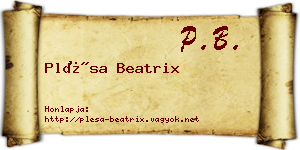 Plésa Beatrix névjegykártya